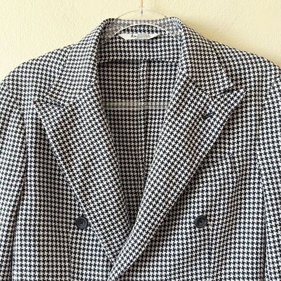 Bottega Martinese Double Breasted Houndstooth Blazer - Picture 2 of 16
